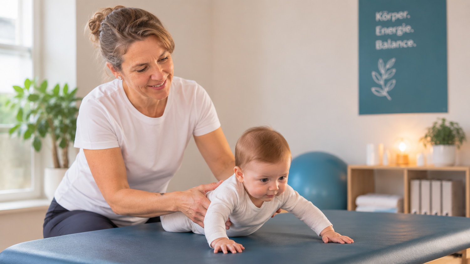 Sanfte Förderung der Bewegungsentwicklung eines Babys in der Praxis Julia Wilken in Leverkusen Sanfte Förderung der Bewegungsentwicklung eines Babys in der Praxis Julia Wilken in Leverkusen